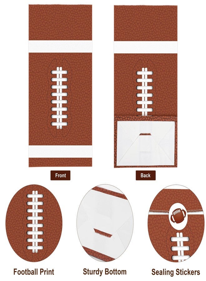 MIMIND 24 Pack Football Party Gift Bags 9.4 x 5.1 x 3.1 Inch Football Goodie Bags with Stickers Paper Treat Bag for Sports Bowl Theme Party Favors - Image 3